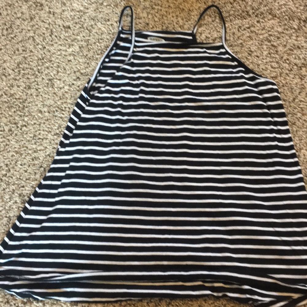 Old Navy black and white Striped tank top